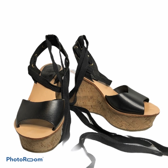 topshop black wedges